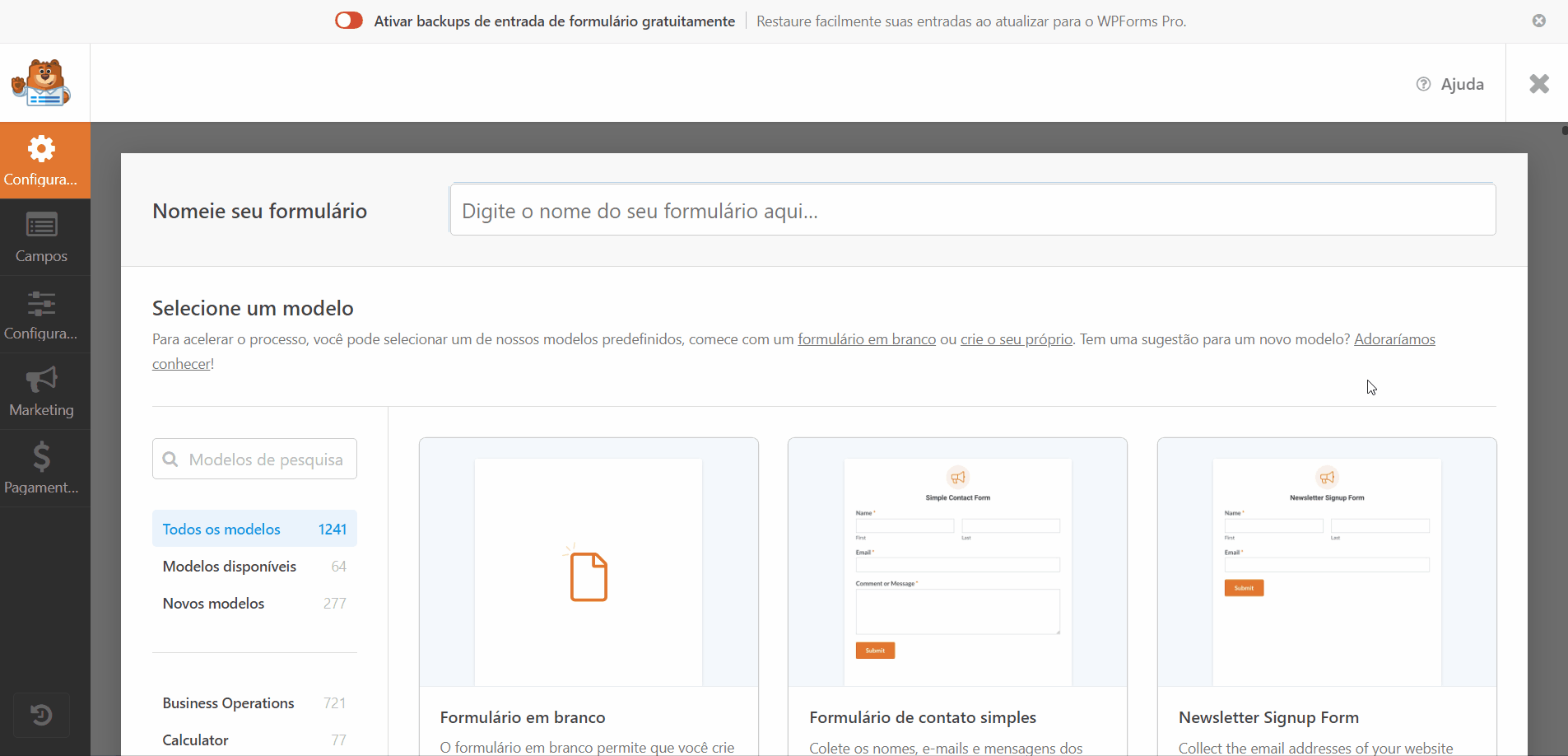 criando formulario wp forms.gif