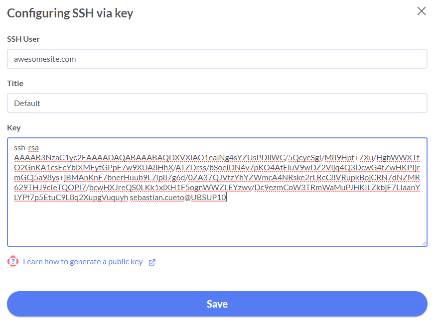 ssh key generate control-m SSH Help and Umbler accessing Center â€“ through Configuring