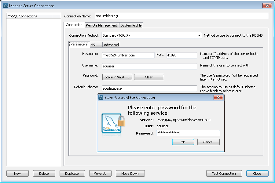 mysql workbench export connections